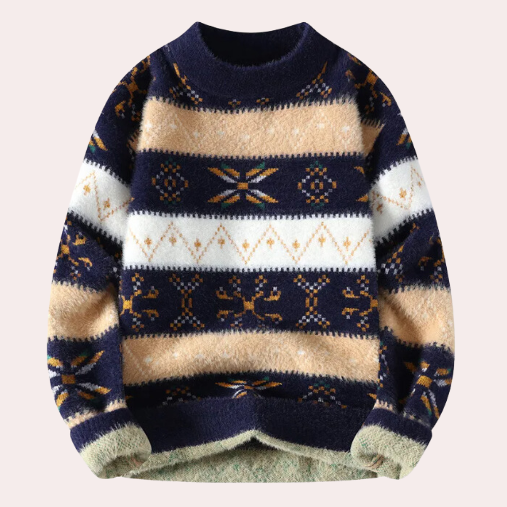 Adam | Men's Patterned Crewneck Sweater