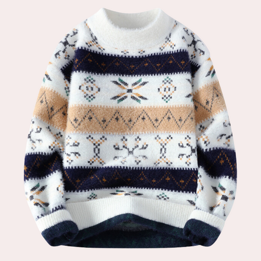 Adam | Men's Patterned Crewneck Sweater