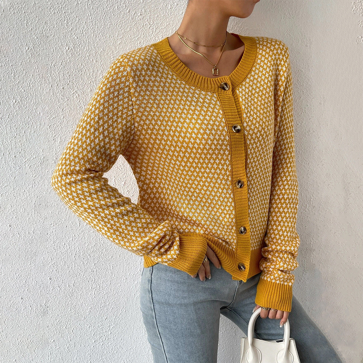 Amanda | Women's Button-Front Long Sleeve Cardigan