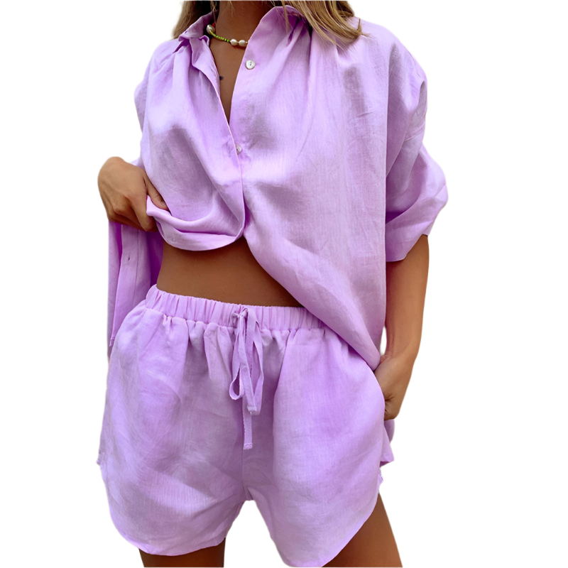 Ariana | Women's Button-Down Shorts Set