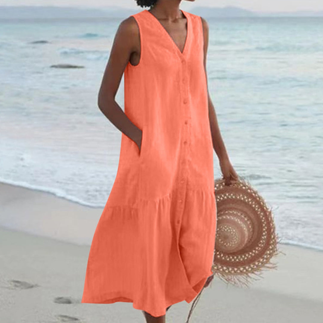 Brenda | Women's Sleeveless Midi Dress