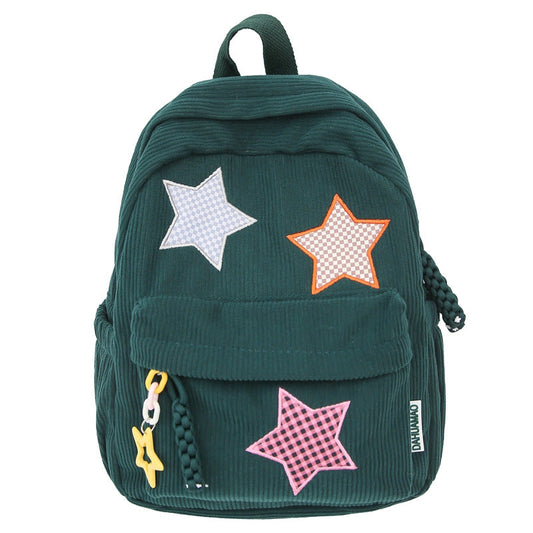 Casual Star-Embellished School Backpack