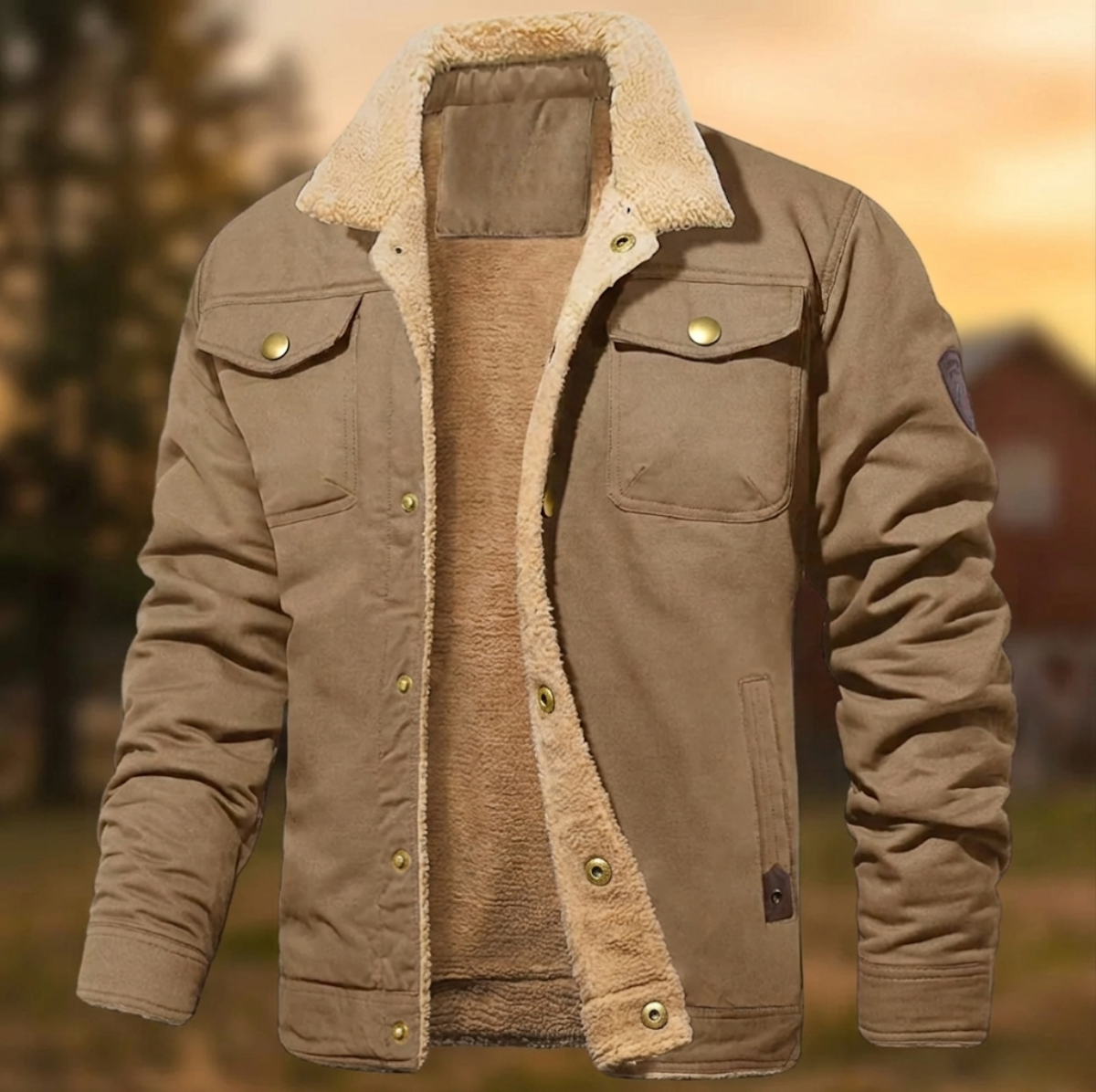 Cedric | Men's Sherpa Collar Button-Down Jacket