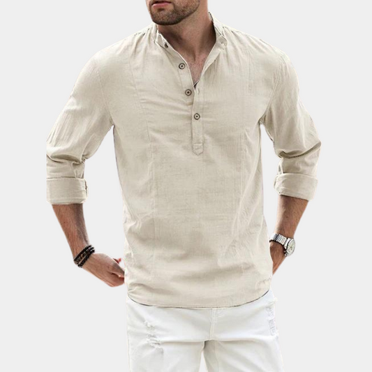 Dennis | Men's Long Sleeve Henley Shirt