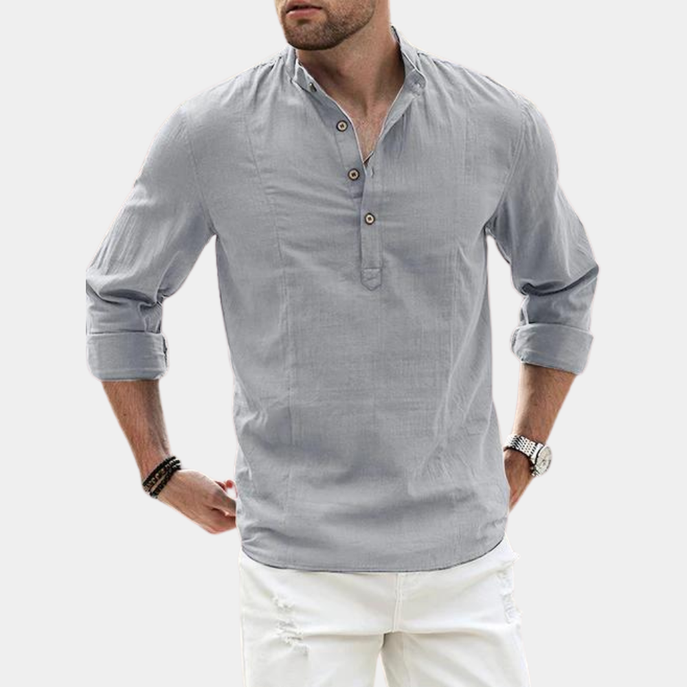 Dennis | Men's Long Sleeve Henley Shirt