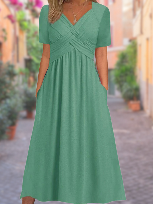 Elegant V-Neck Summer Dress