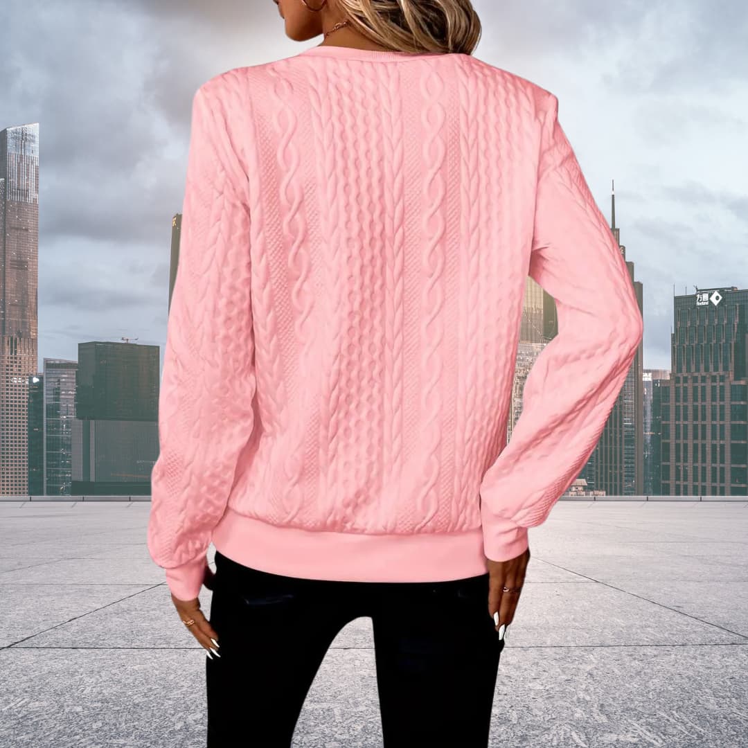 Emily | Women's Cable Knit Zip Up Sweater