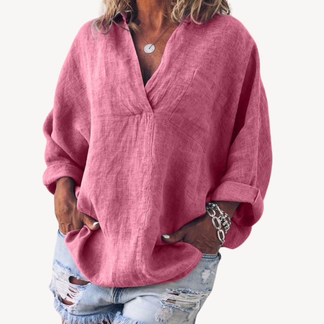 Esme | Women's V-Neck Oversized Blouse