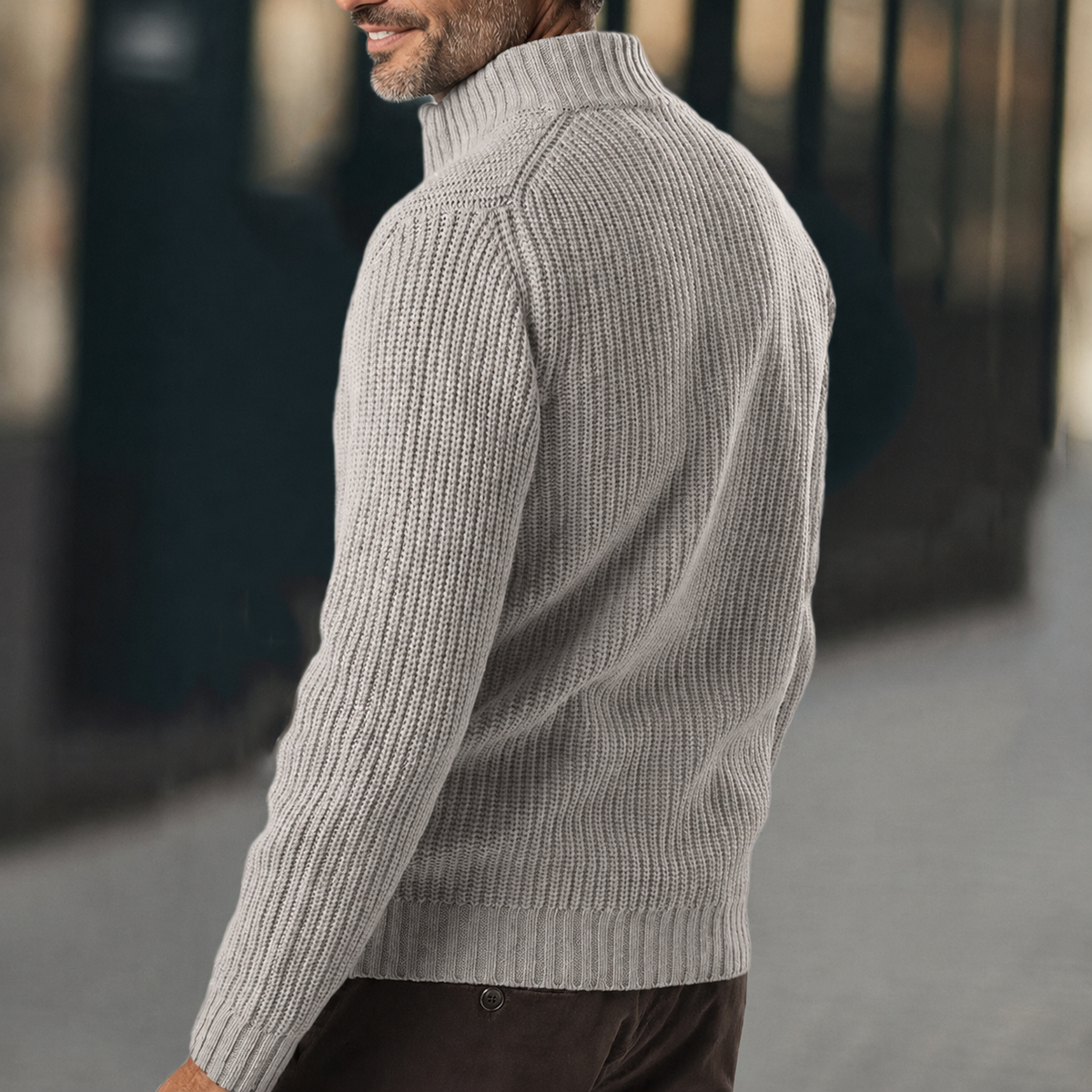 Frederick | Men's Full Zip Ribbed Sweater