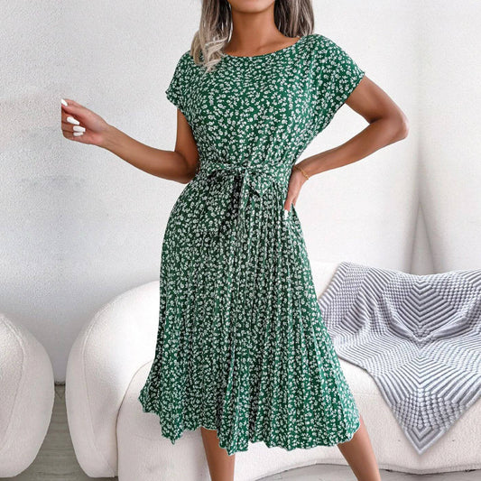 Gina | Women's Pleated A-Line Midi Dress