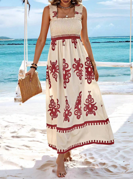 Hope | Women's Sleeveless Smocked A-Line Maxi Dress
