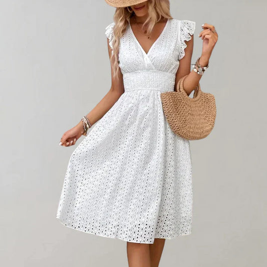 Hope | Women's V-Neck A-Line Midi Dress