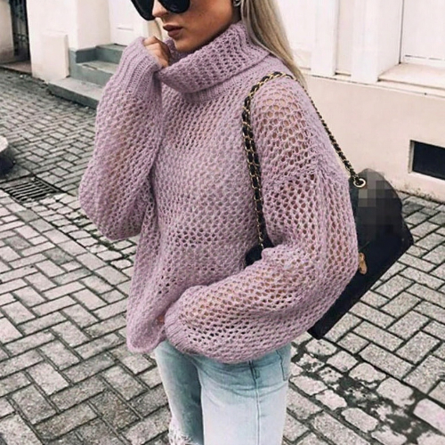 Jade | Women's Oversized Chunky Knit Turtleneck Sweater