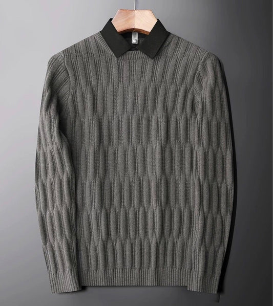 Jake | Men's Collared Ribbed Sweater