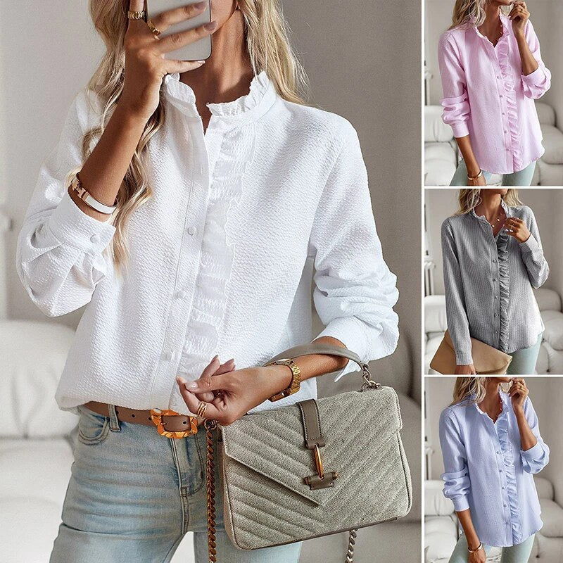 Jasmine | Women's Ruffle Long Sleeve Blouse