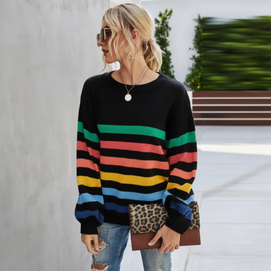 Jeanette | Women's Cropped Striped Sweater