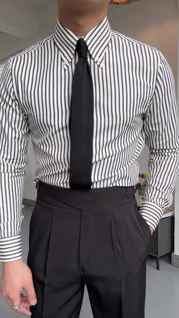 Joaquin | Men's Long Sleeve Striped Button-Up Shirt