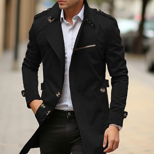 Joey | Men's Double-Breasted Long Coat