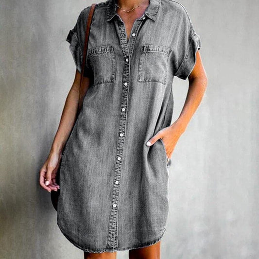 Josephine | Women's Button-Down Denim Mini Dress