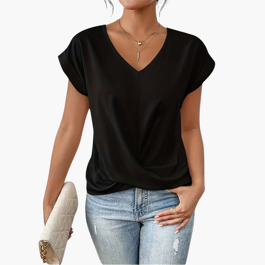 Katelyn | Women's Twist Front V-Neck T-Shirt