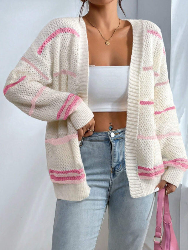 Leila | Women's Oversized Striped Cardigan