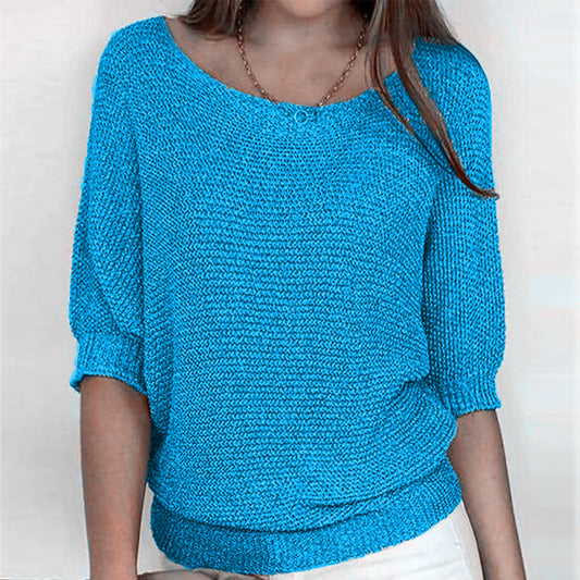 Lilly | Women's Three Quarter Sleeve Relaxed Fit Sweater