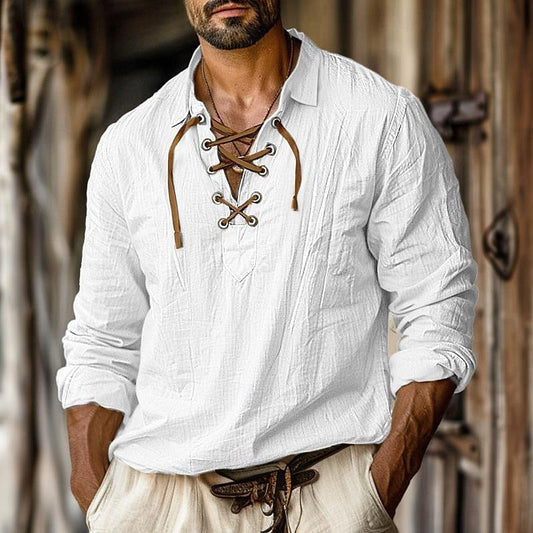 Logan | Men's Lace-Up Long Sleeve Shirt