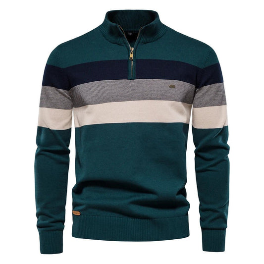 Mason | Men's Striped Quarter Zip Sweater