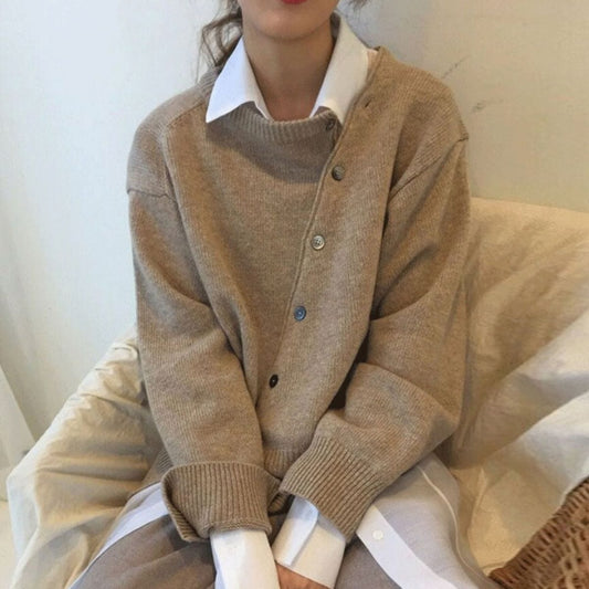 Nadia | Women's Button-Front Relaxed Fit Cardigan