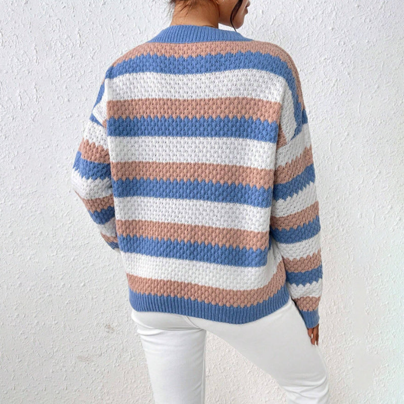 Nell | Women's Striped Crew Neck Sweater