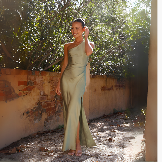 Rachael | Women's One Shoulder Maxi Dress