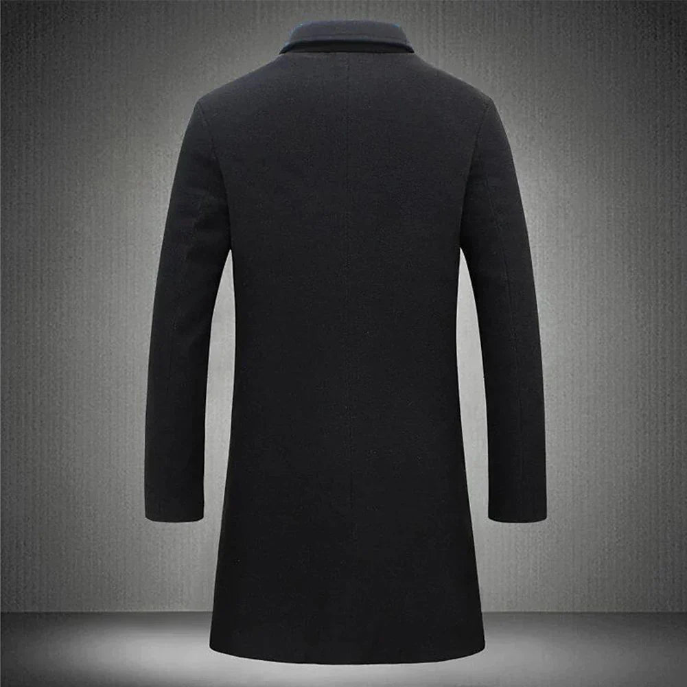 Reggie | Men's Long Coat with Notched Lapel