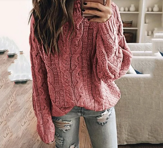 Selena | Women's Off the Shoulder Cable Knit Sweater