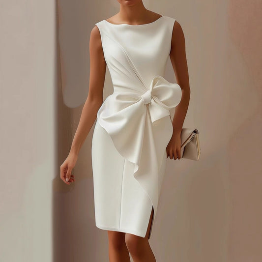 Sleeveless Ribbon Waist Dress
