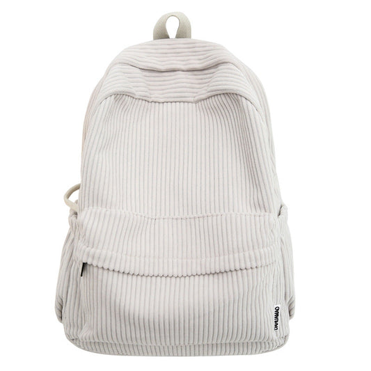Textured Corduroy School Backpack