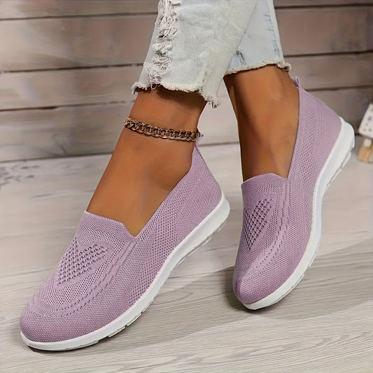 Women's Breathable Knit Slip-On Walking Shoes