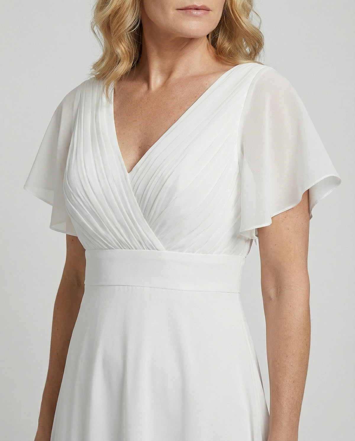 Women's Elegant Pleated Chiffon Maxi Dress