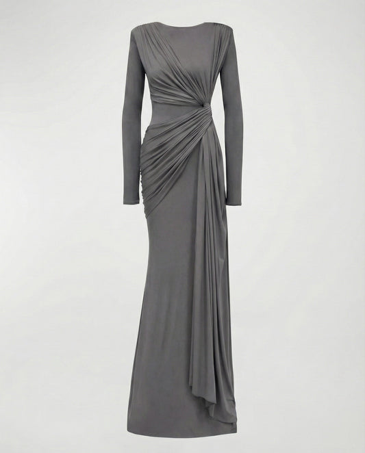 Women's Flowing Twist-Waist Jersey Evening Dress Avellé