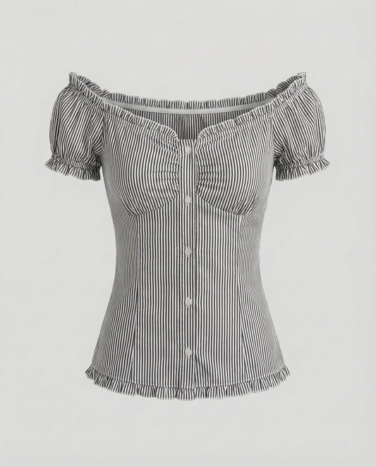Women's Off-the-Shoulder Blouse with Puff Sleeves