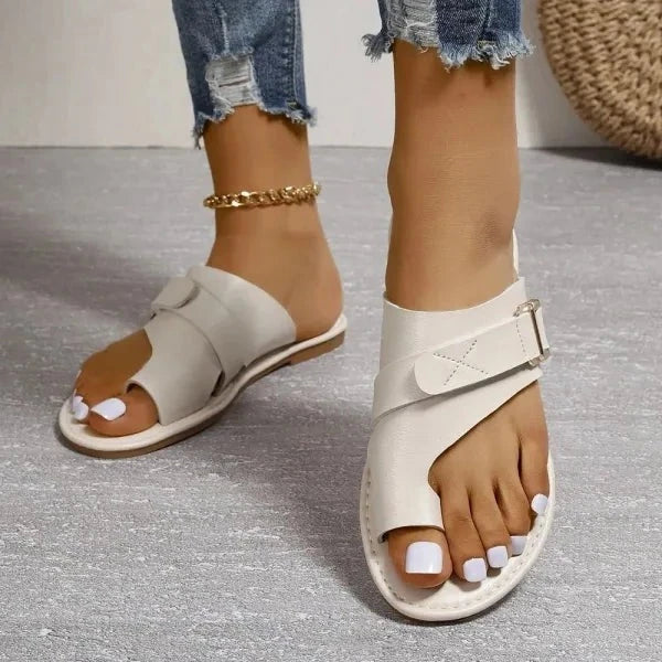 Women's Orthopedic Leather Sandals with Wide Toe Box