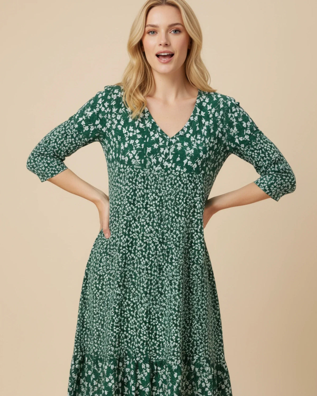 Women's Floral A-Line Midi Dress