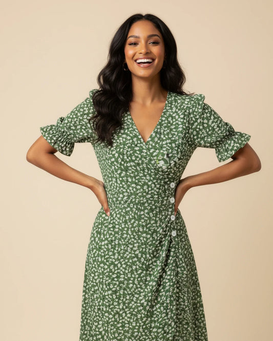 Women's Floral Print Wrap Dress