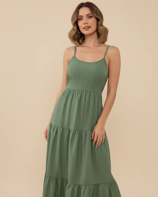 Women's Tiered A-Line Maxi Dress