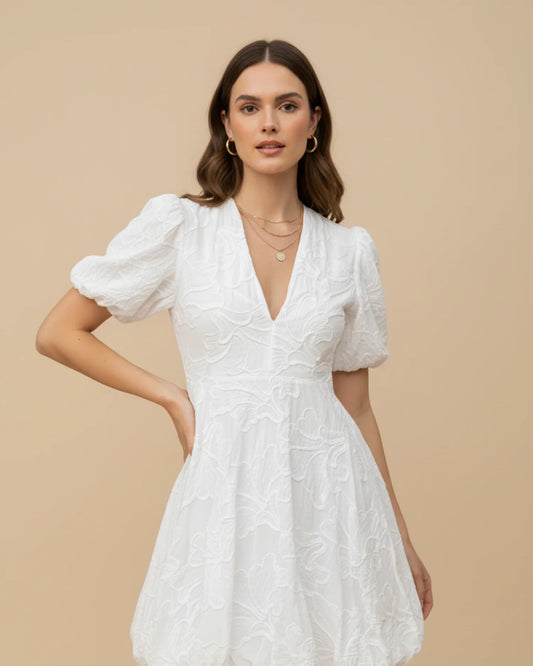 Women's V-Neck A-Line Mini Dress