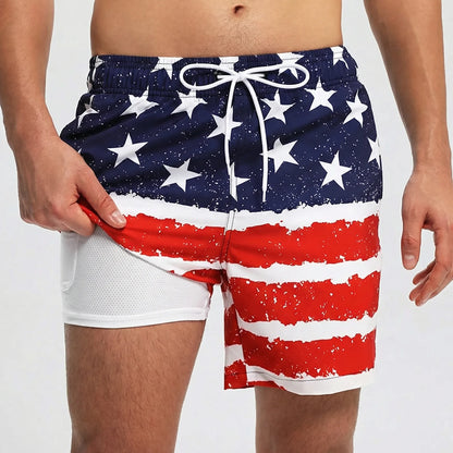 2-in-1 Athletic Swim Shorts