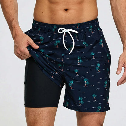 2-in-1 Athletic Swim Shorts