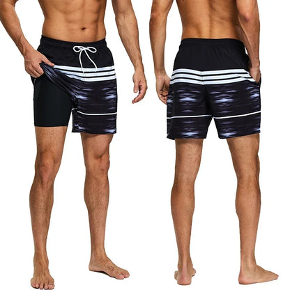 2-in-1 Athletic Swim Shorts
