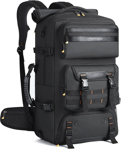 50L Airline-Approved Travel Backpack with Shoe Compartment and Fold-Away Carry Straps