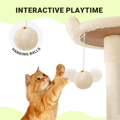 Allewie 64" Multi-Level Cat Tree Tower with Condos & Scratching Posts
