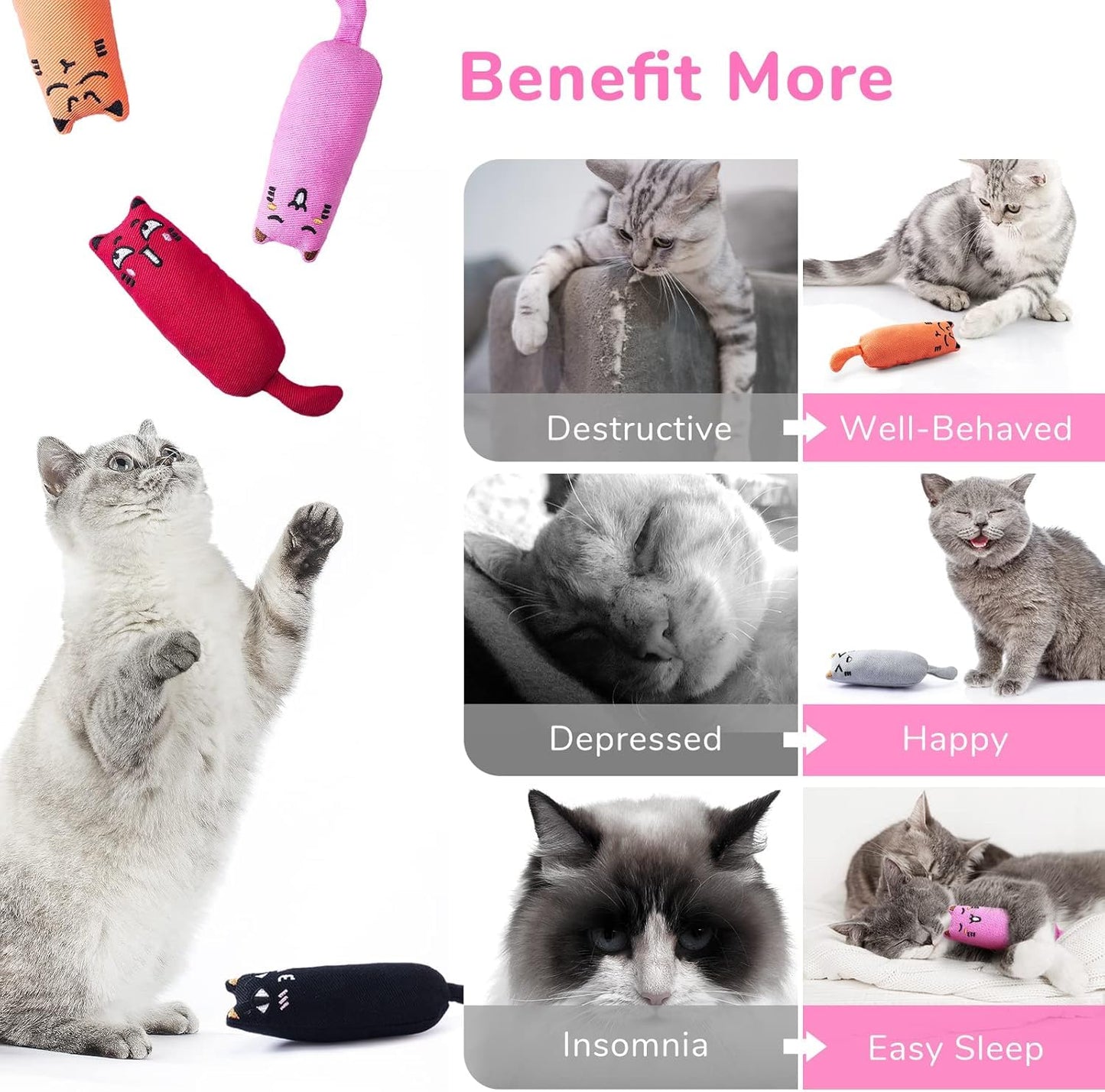 Legendog Catnip Mice — 5Pcs Bite-Resistant Cat Chew Toys